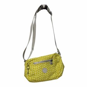 Kipling Arto shoulder bag electro lime chevron print crossbody